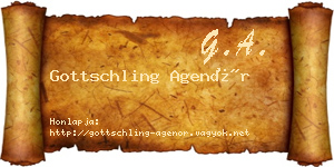 Gottschling Agenór névjegykártya